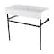 Kingston Brass 39 Porcelain Console Sink with Stainless Steel Legs, WhiteMatte Black VPB3917H0ST - alternate 1